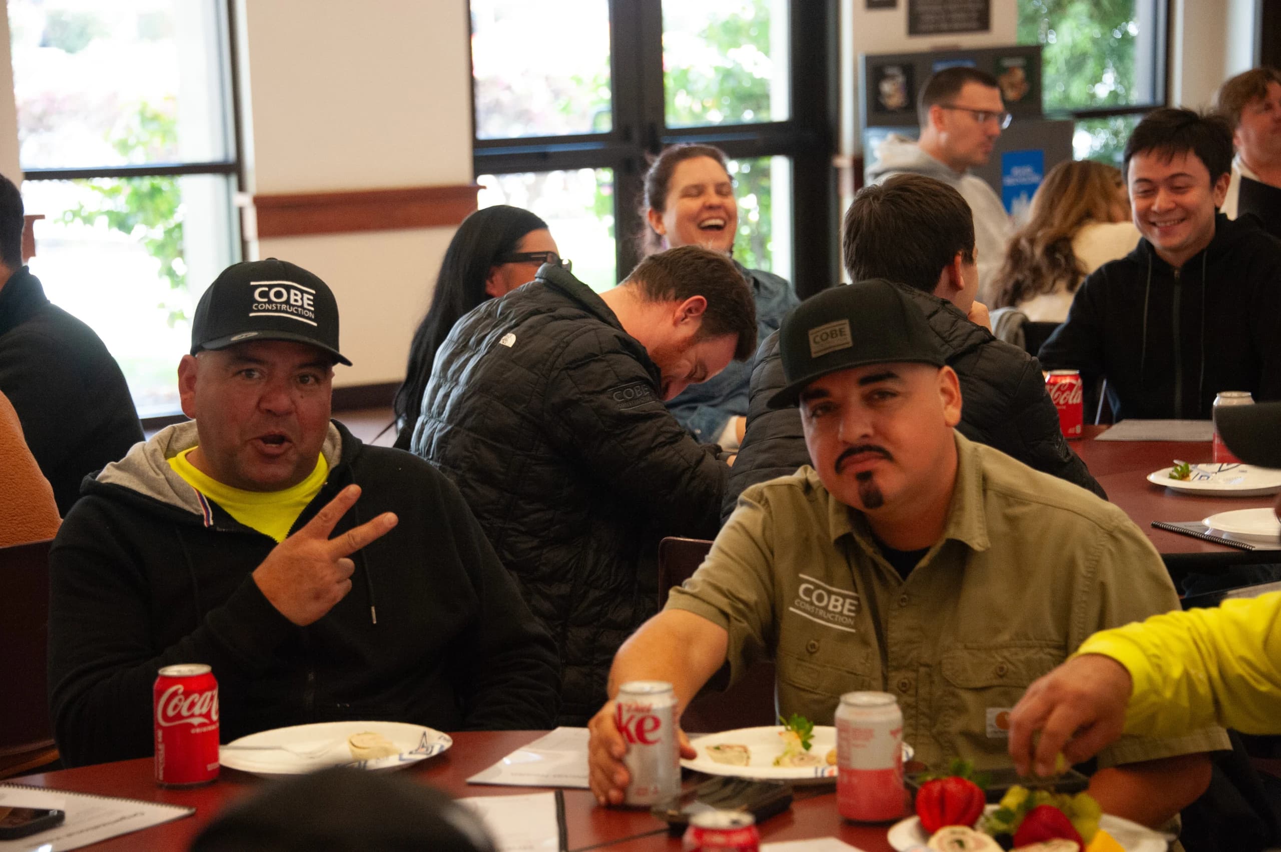 COBE team sharing lunch together